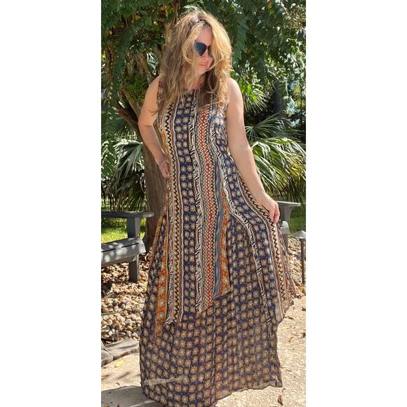 Vintage Y2K Bila Boho Multicolor Sheath Dress - Picture 2 of 8